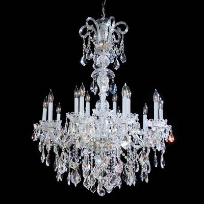 China 15 Lights Traditional 80cm Wide Of 108cm High Small Chandelier Crystal Pendant Lights For Villa Restaurant Hotel Bedroom Living Room Lobby for sale