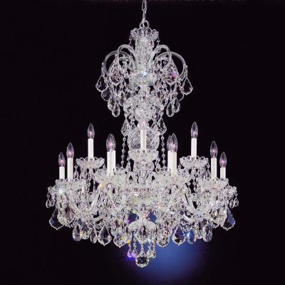 China 15 Lights Traditional Wide 80cm x 100cm High Small Chandelier For Villa Kitchen Room Glass Pendant Lights Wedding Decorative Lamp Luxury for sale