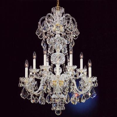 China 12 Lights Traditional 75cm Wide Of 98cm High Small Chandelier Crystal Pendant Lights For Villa Restaurant Hotel Bedroom Living Room Lobby for sale