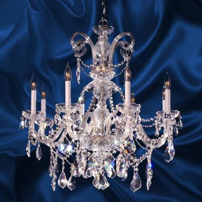 China Traditional 8 Lights 70cm Wide Of 80cm High Small Chandelier Crystal Pendant Lights For Villa Restaurant Hotel Bedroom Living Room Lobby for sale