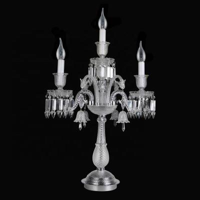 China European Contemporary 3 Lights Side Table Wholesale Luxury French Bohemia Table Lamp Luxury For Living Room With Crystal Drop for sale