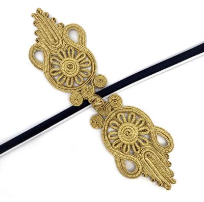 China New Arrival Classic Handmade Chrysanthemum Chinese Knot Button Gold For Fabrics for sale