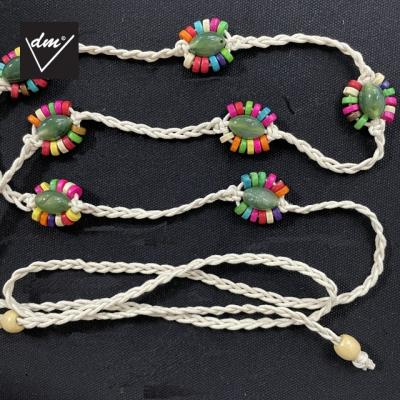 China New Fashion Colorful Resin Ethnic Handmade Wooden Beaded Material Belt For 2022 SS for sale