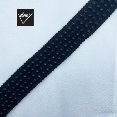 China New Customized Viable Elegant Black Beaded Ribbon Trimming For Apparel Supplier for sale