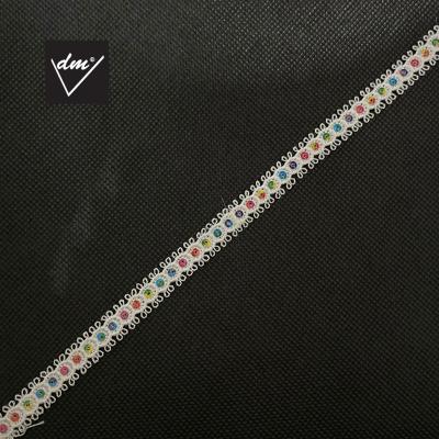 China New Sustainable Customized Multicolor Beaded Ribbon Lace Trimming For Clothing Accessories for sale