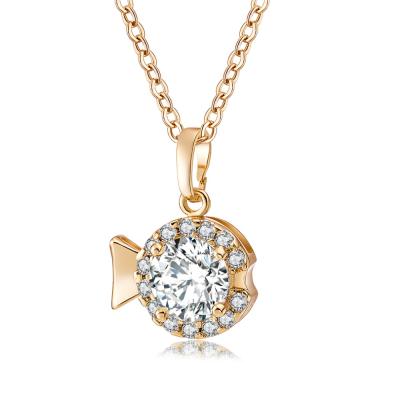 China Small Copper Jewelry Dubai , 22k Goldfish Gold Diamond Jewelry Necklace (PR2371) Copper Material Gold for sale