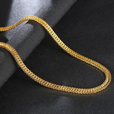 China SWTR1372 Cuba men's copper chain, hiphop gold necklace chain, plain gold chain necklace for sale