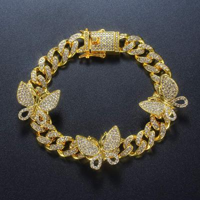 China Women Cuban Butterfly Hiphop Hip Hop Jewelry Bracelet Bangle Bracelet (SWTAJ022) for sale