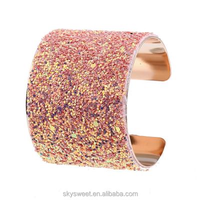 China Fashionable colorful individual bracelet opening sequins SWTM1175, new models of gold bracelet, cuff bracelet for sale