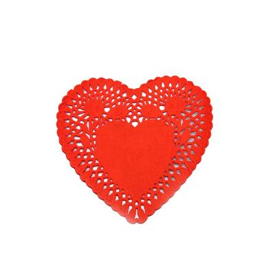 China Sustainable Durable Using Low Cheap Price Easy To Clean Heart-shape Colored Environmental Paper Placemats for sale