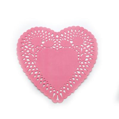 China Sustainable Hot Selling Good Quality Easy To Clean Heart-shape Paper Placemats Table Mat for sale