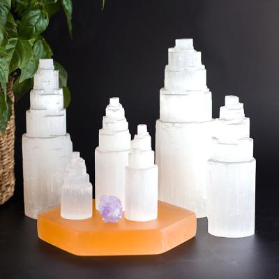 China China Crystal Selenite Tower Lamps Wholesale Real Beautiful High Quality Selenite Tower Led Lamp For Sale for sale