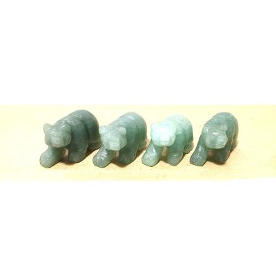 China Raw China Green Aventurine Stone Hand-carved Green Aventurine Crystal Bear Statue For Sale for sale