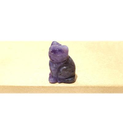 China Wholesale Natural Dream Amethyst Crystal Carving Cat Carving For Sale Amethyst from China for sale