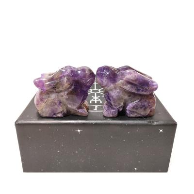 China Dream Amethyst Crystal Carving Wholesale Natural Amethyst Crystal Stone from China Hand-carved Rabbit Carved for sale