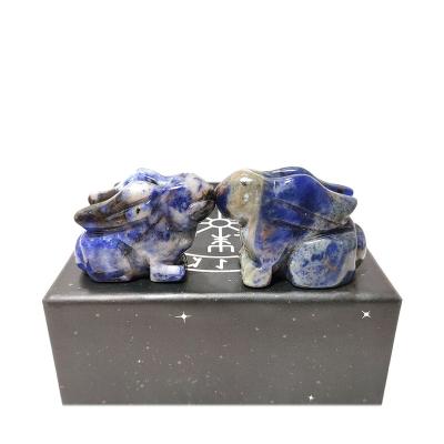 China China Sodalite Wholesale Sodalite Price Of Beautiful Carving Rabbit Figurine For Decoration for sale