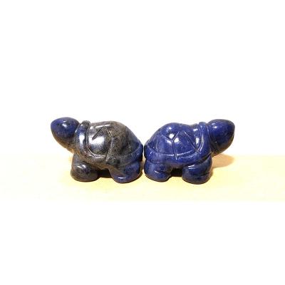 China Wholesale Natural Crystal Sodalite Hand Carved Turtle Figure Healing Sodalite Jewelry From China For Sale for sale