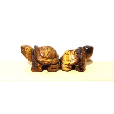 China China Natural Tiger Eye Stone Hhand-Carved Turtle Figure Tigers Eye Carving For Wholesale for sale