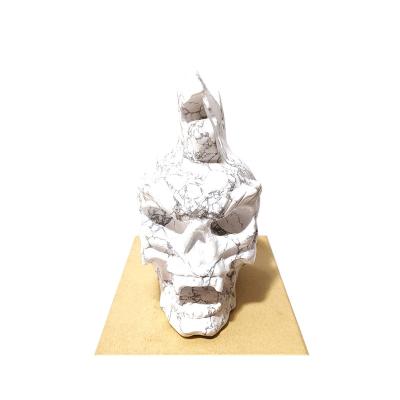 China China White Howlite Carving Wholesale High Quality Howlite Skulls Carving With Flame For Sale for sale