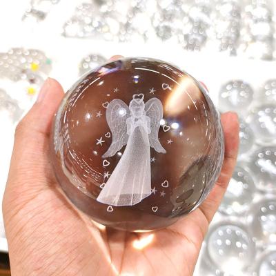 China China Glass Spheres Wholesale High Quality Crystal Glass Ball With Angel Statue For Sale for sale