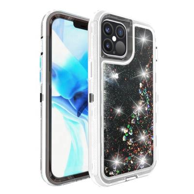 China Protector Cover New Style Robot Protective Case And Colorful Transparent Liquid Sand For iPhone Case 6 6P/7/7P/8/X for sale