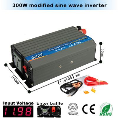 China Home Appliance Manufacturer Pure Sine Wave DC 12V To AC 220V 300W Power Inverter With Display for sale