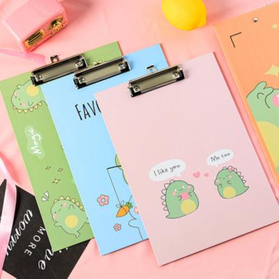 China Wholesale Cute Cartoon Office Cartoon Folder Board A4 Clip Board Student Reactive Paper Clip Office Supplies Splint Stationery for sale