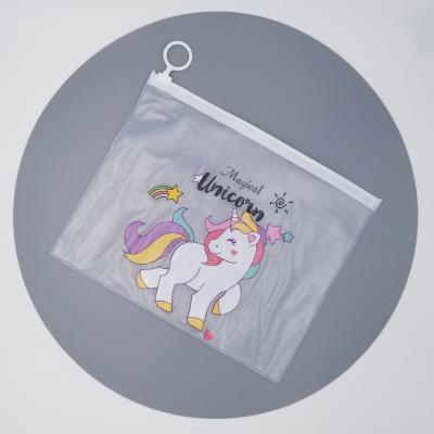 China Cute transparent cute transparent cute unicorn ring folder heart girl cartoon storage bag office cool stationery for sale