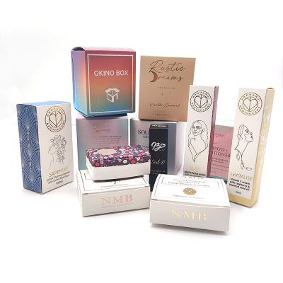 China Materials Design High Quality Custom Skin Care Recycled Cosmetic Colorful Hard Paper Box Packaging With Gold Foil for sale