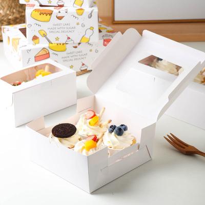 China Recyclable West Point Window Packing Box 2/4/6 Grain Pack Paper Cup Cake Cup Roll Egg Baking Box Tart Box for sale