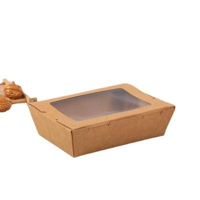 China Wholesale Square Recyclable Salad Box Disposable Fried Rice Fried Chicken Fried Chicken Paper Packing Box Fast Food Place Caterer Snack Packing Box for sale