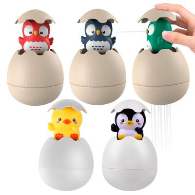 China Press to Spray Water Bathroom Sprinkler Egg Bath Floating Spray Water Pours Baby Bathroom Toys for sale