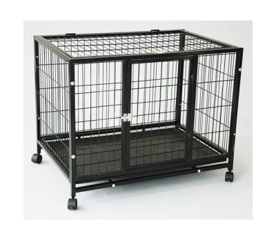 China Sustainable Heavy Duty Square Tube XXL Dog Cage With Four Wheels For Sale for sale