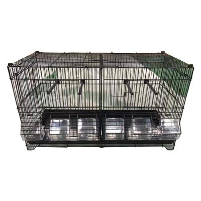 China Viable Bird Cage Metal Square Bird Parrot Cage With Food Bowl And Tray for sale