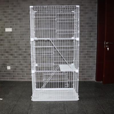 China Viable Wholesale Collapsible Metal Cat Cage House With Mat Pet Cage for sale