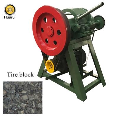 China Factory Automatic Tire Slice Cutter For Waste Tire Recycling Used Old Tire Scrap Slice Block Cutting Machine Rubber Block Making Machine for sale