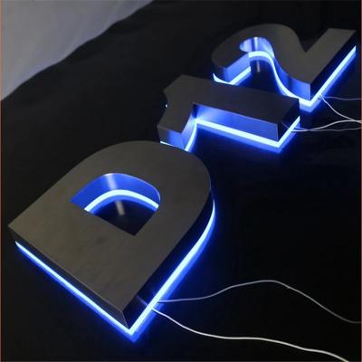 China Buildings Hotel Logo Letters Outdoor Custom Gold Backlit Stainless Steel Office LED Sign Acrylic Led Letters for sale