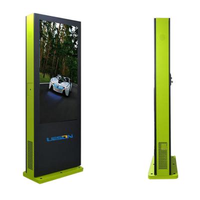 China 55 Inch Outdoor Floor Stand Outdoor Led Digital Signage Media Player Advertising Display Machine for sale