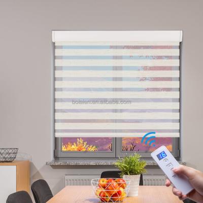 China UV Protection Home Office Dual Blinds For Window Double Layer Fabric Roller Zebra Blind Motorized Roller Blinds for sale