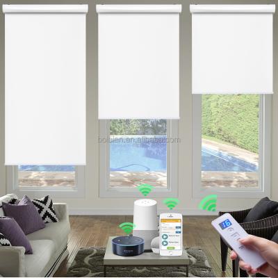 China UV Protection Smart Tuya Wifi Motorized Silent Power Blackout Roller Blinds Electric Waterproof Window Shades For Office Home for sale