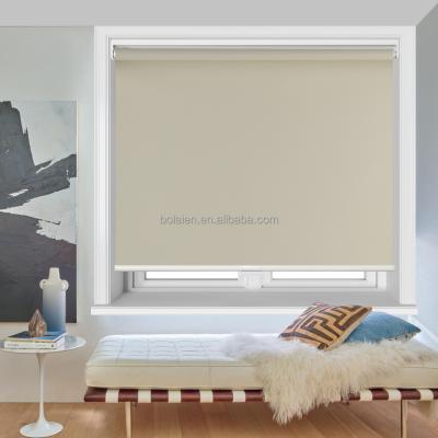 China Blackout UV Custom Spring Beige Color Shade Roller Cordless Shades for Window Indoor Home Decoration for sale