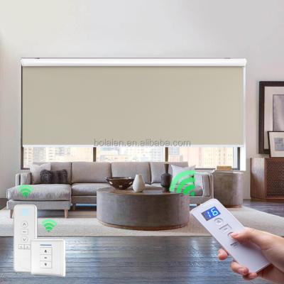 China Best Price Remote Control Blackout Roller Blind Roller Shade Windows Automatic Electric Adjustable UV Blind Curtain Curtain For Office for sale