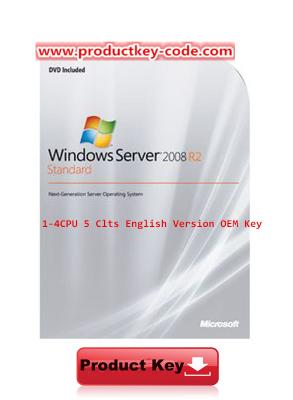 China Chave inglesa original do OEM da versão do processador central 5 Clts do padrão R2 1-4 do servidor 2008 de Windows à venda