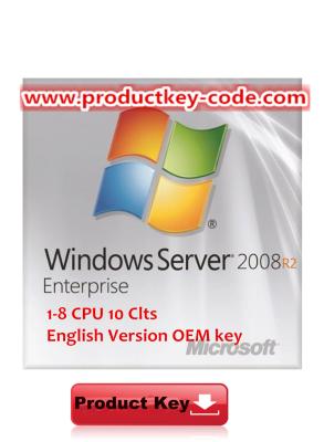 China Windows Product Key For Windows Server 2008 R2 Enterprise 1-8 CPU 10 Clts OEM Key for sale