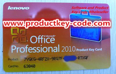 China Microsoft Office 2010 Product Key Card For Office Professinal 2010 for sale