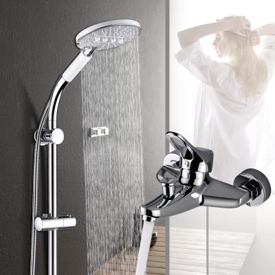 China Without Slide Bar High Quality Bathroom Thermostatic Shower Set Brass Bathroom Shower Set for sale