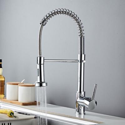 China Pull Out Spray Factory Direct Stainless Steel Faucet Household Spring Pull Kitchen Faucet for sale