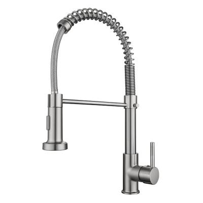 China High Quality Large Spring Stainless Steel Kitchen Spray Pull Out Faucet Hot And Cold Water Pull Out for sale