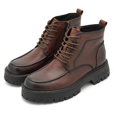 China Deodorization Fashion Work Chukka boots men's shoes, winter Waterproof Comfort Men's Leather Lace-up Desert Ankle Boot for men's for sale