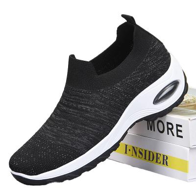 China Fashion Trend 2023 footwear Wholesale Price Comfortable Knit Fabric Shoes Womens Sport Casual Running Sock Sneakers for sale